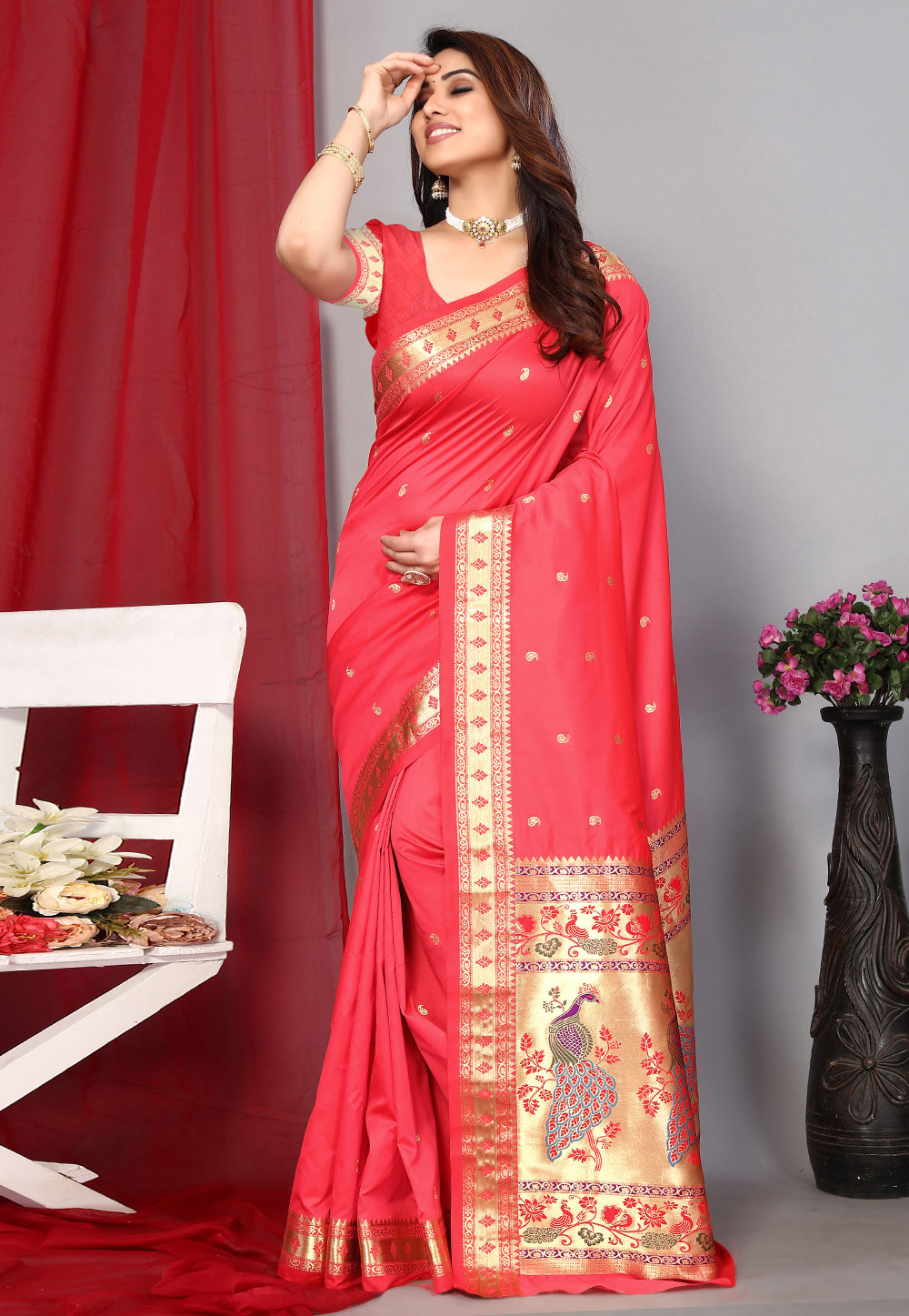 Pink Silk Saree With Blouse 283443