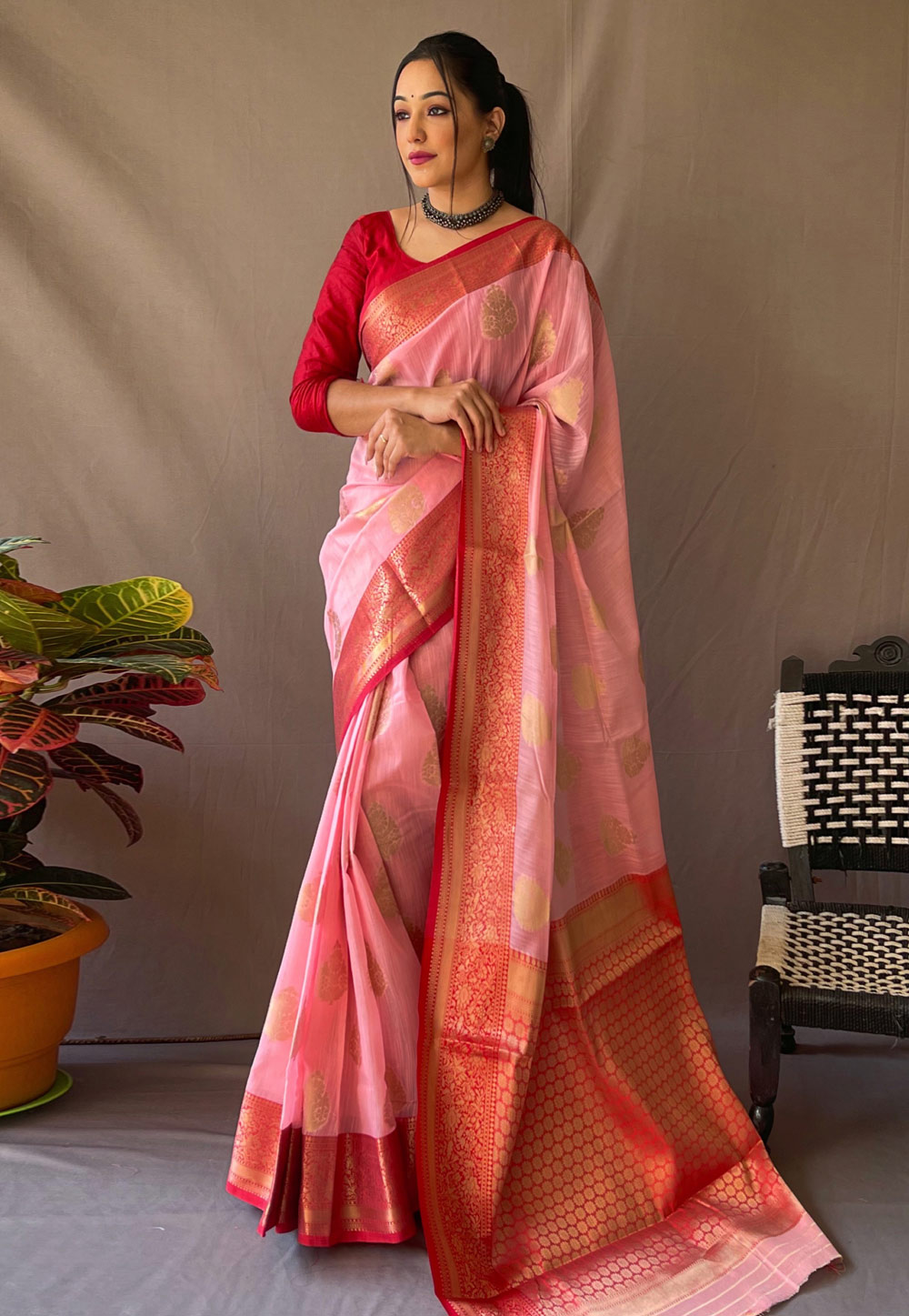 Pink Silk Saree With Blouse 287337