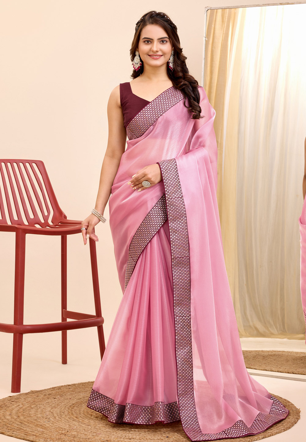 Pink Silk Saree With Blouse 287639