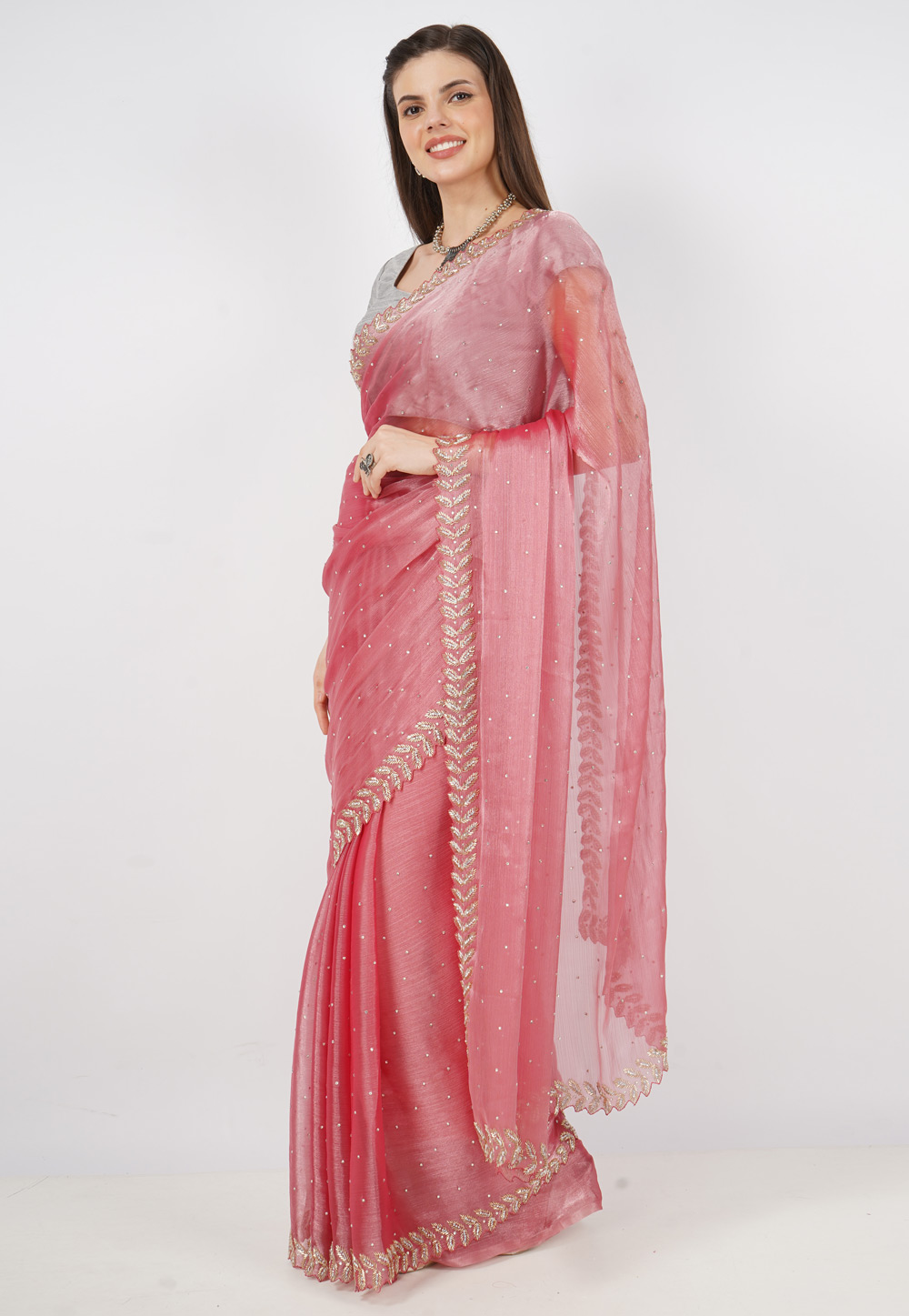 Pink Silk Saree With Blouse 286019