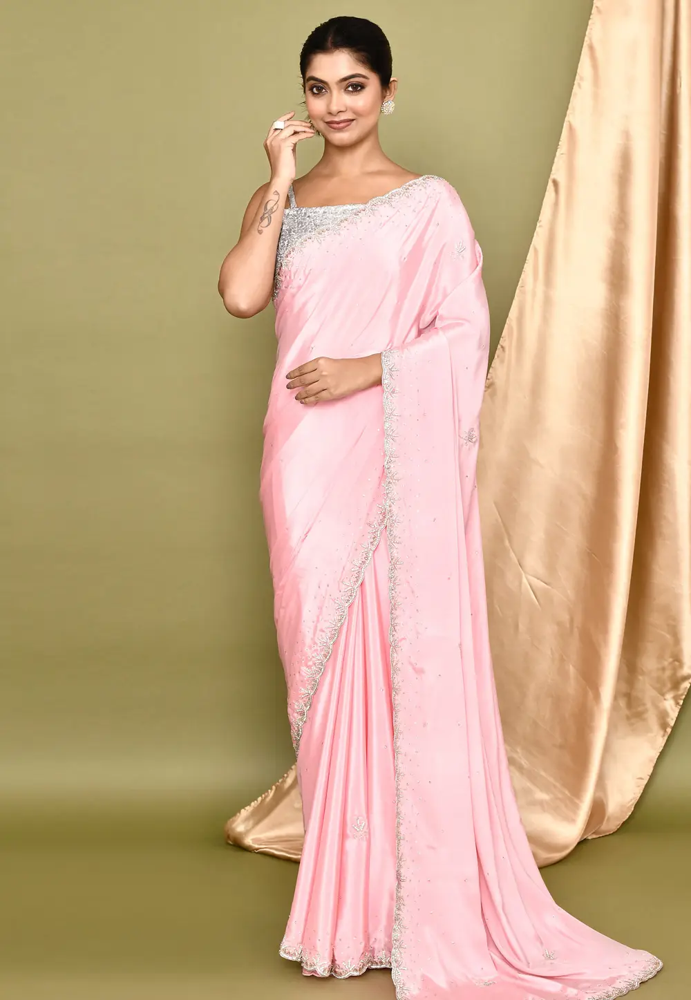 Pink Silk Saree With Blouse 295932