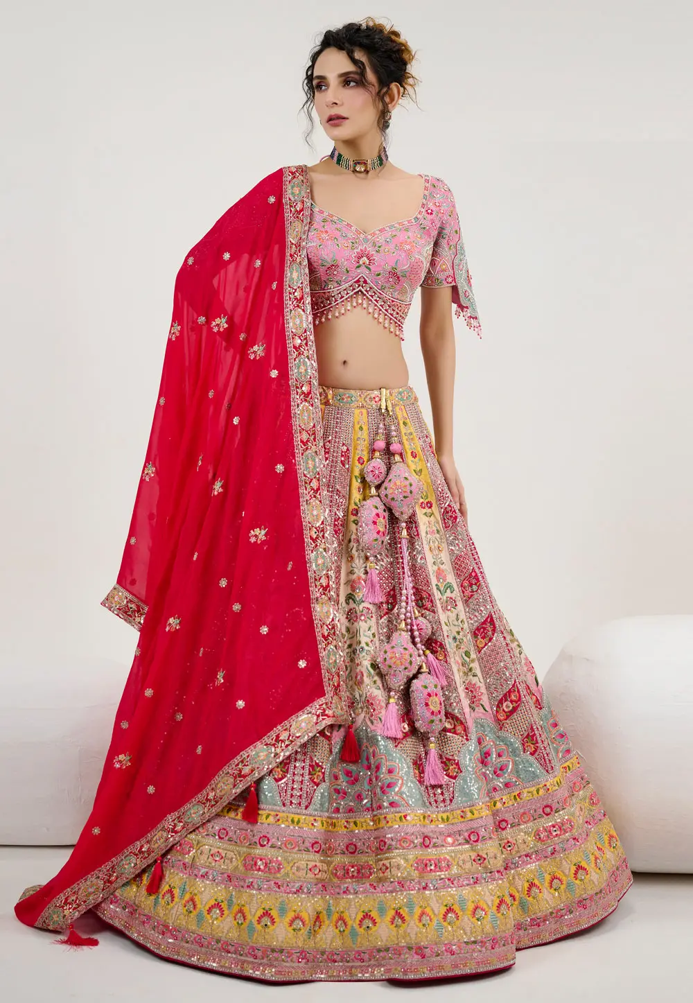 Pink Silk Wedding Lehenga Choli 298204