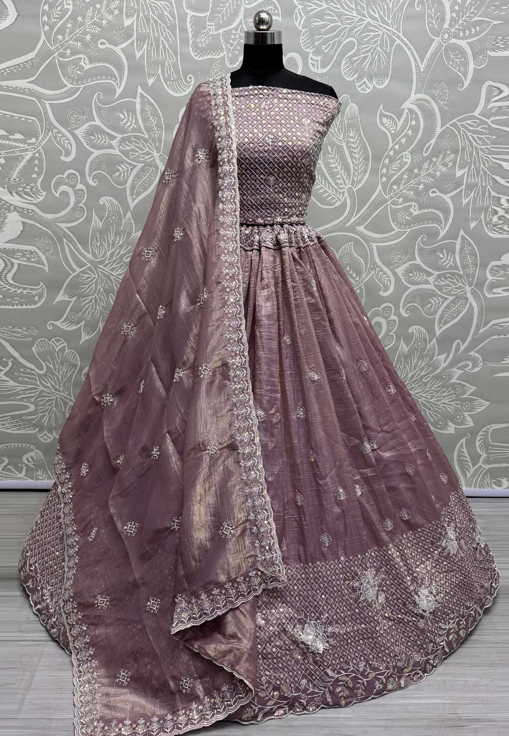 Pink Silk Wedding Lehenga Choli 305028