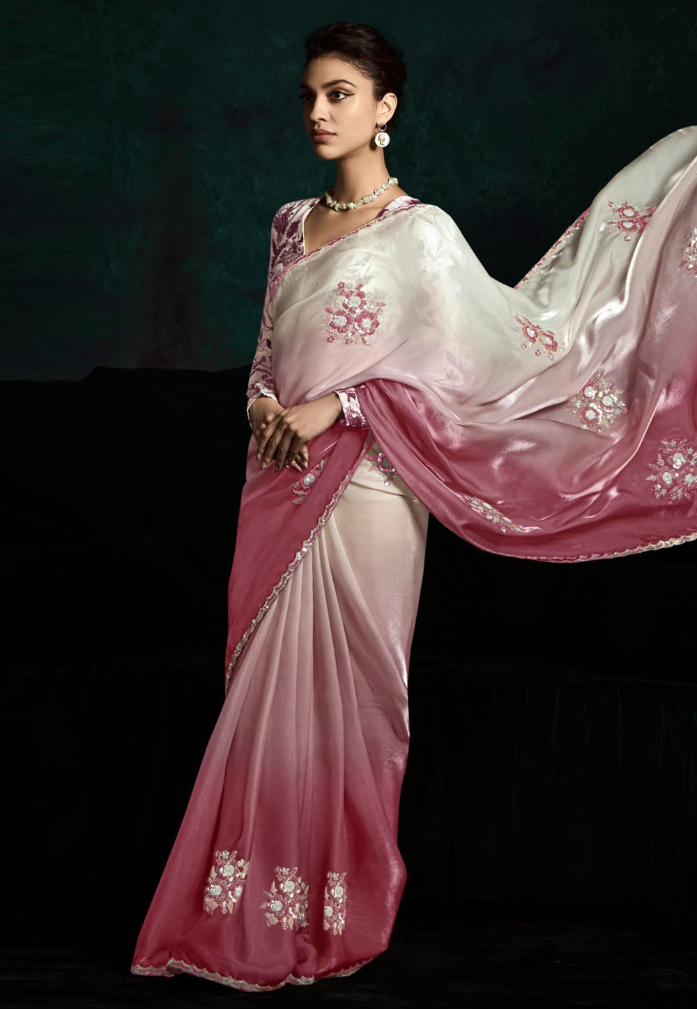 Pink Tissue Saree With Blouse 311209
