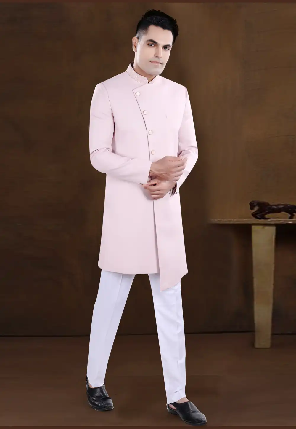 Pink Viscose Indo Western Sherwani 292219