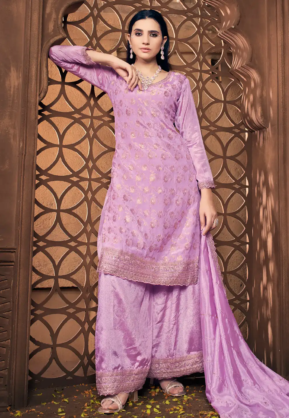 Pink Viscose Pakistani Suit 294096