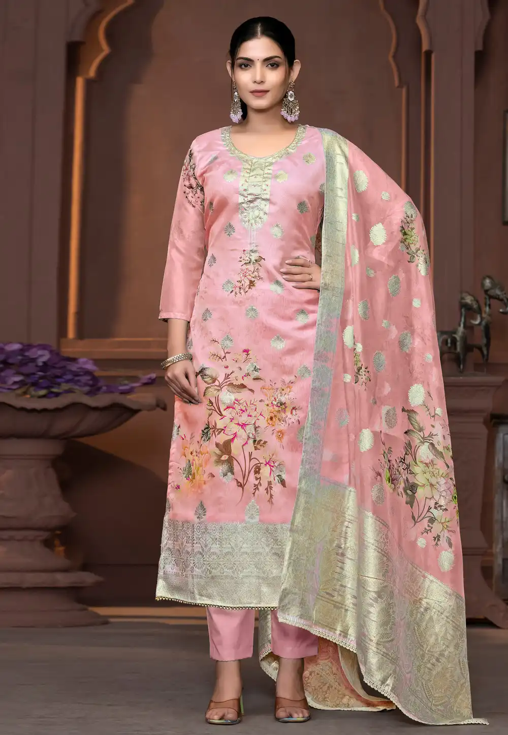 Pink Viscose Pakistani Suit 294157