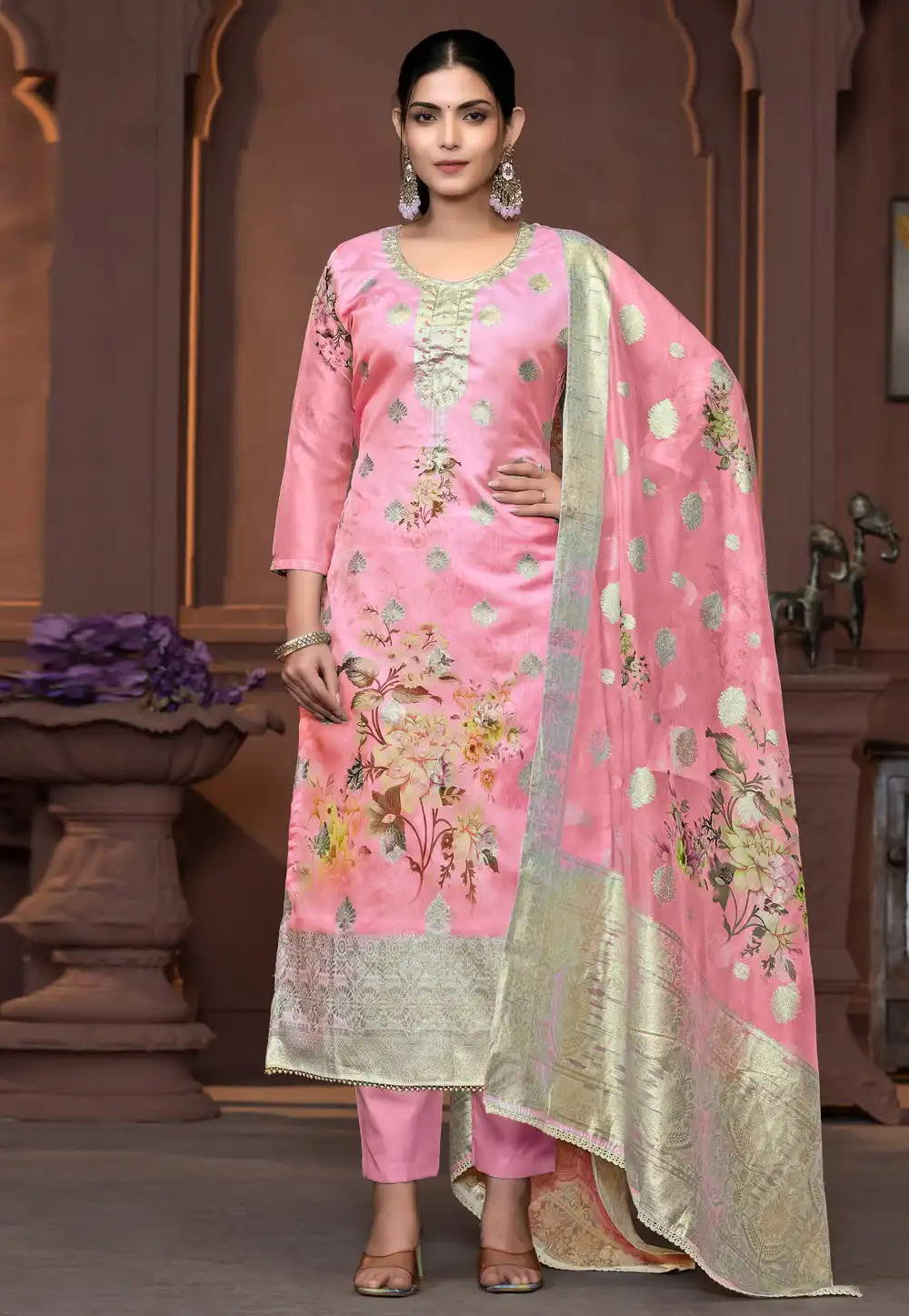 Pink Viscose Pakistani Suit 294159