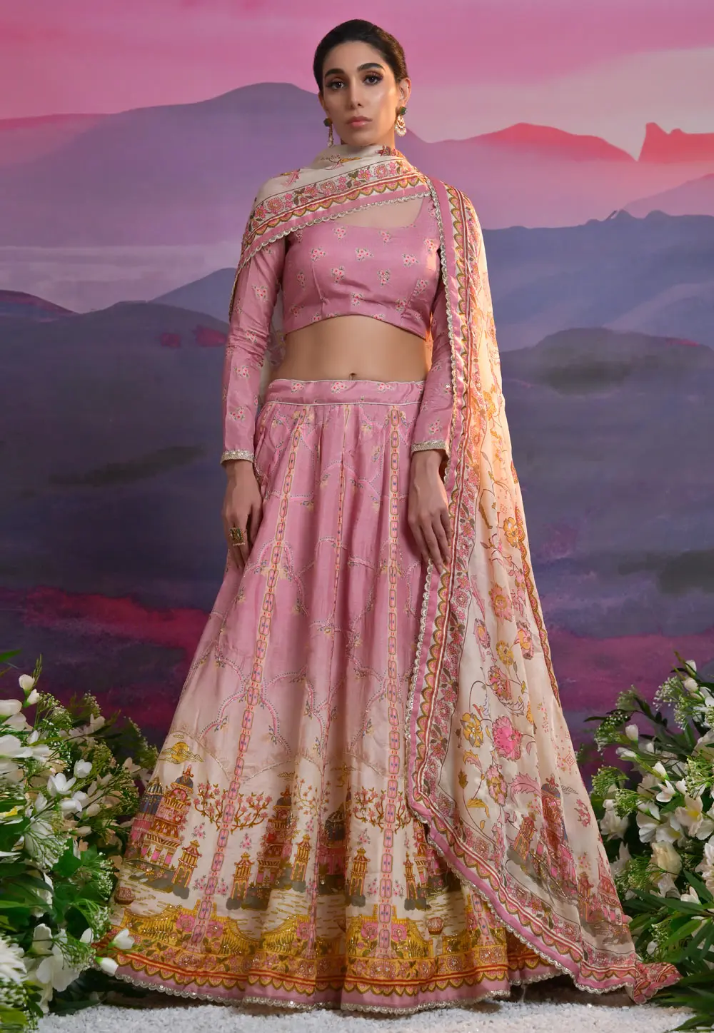 Pink Viscose Wedding Lehenga Choli 304761