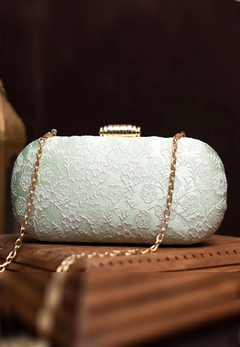 Pista Green Art Silk Clutch 299349