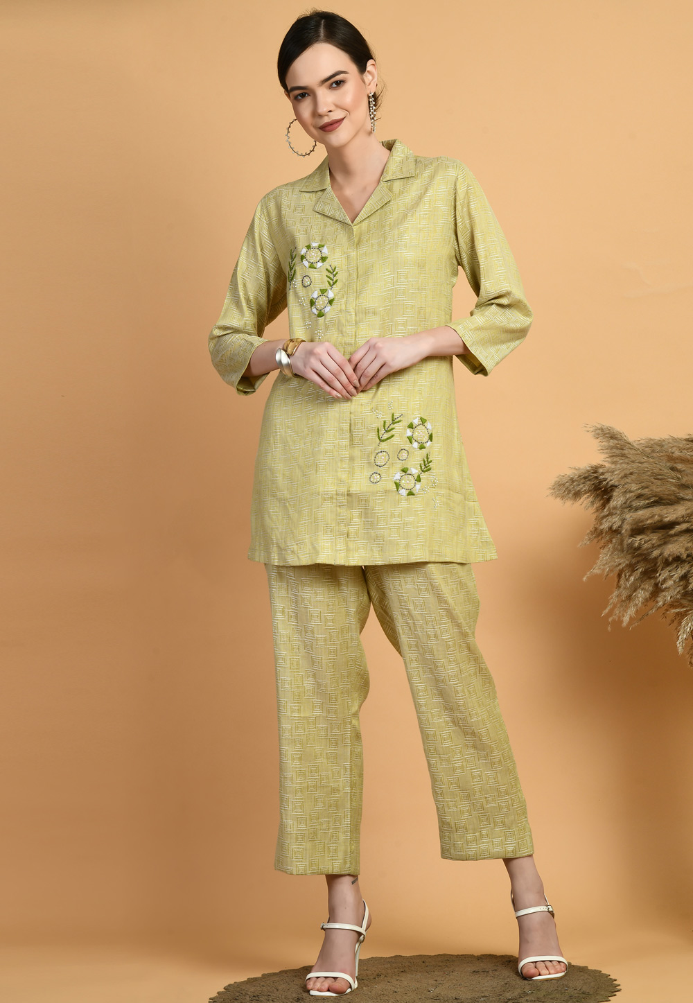 Pista Green Cotton Co-Ords Set 305453