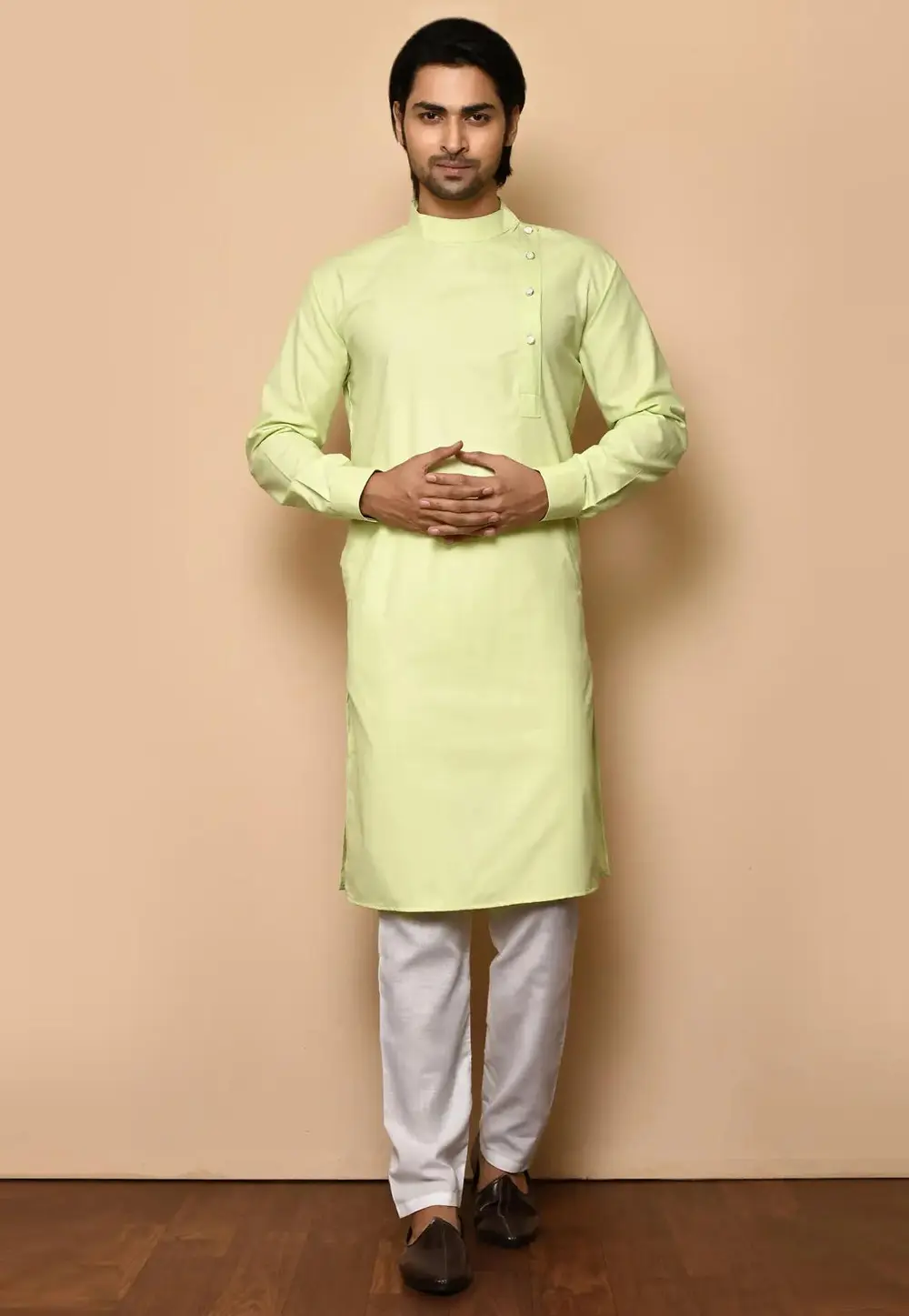 Pista Green Cotton Kurta Pajama 300693