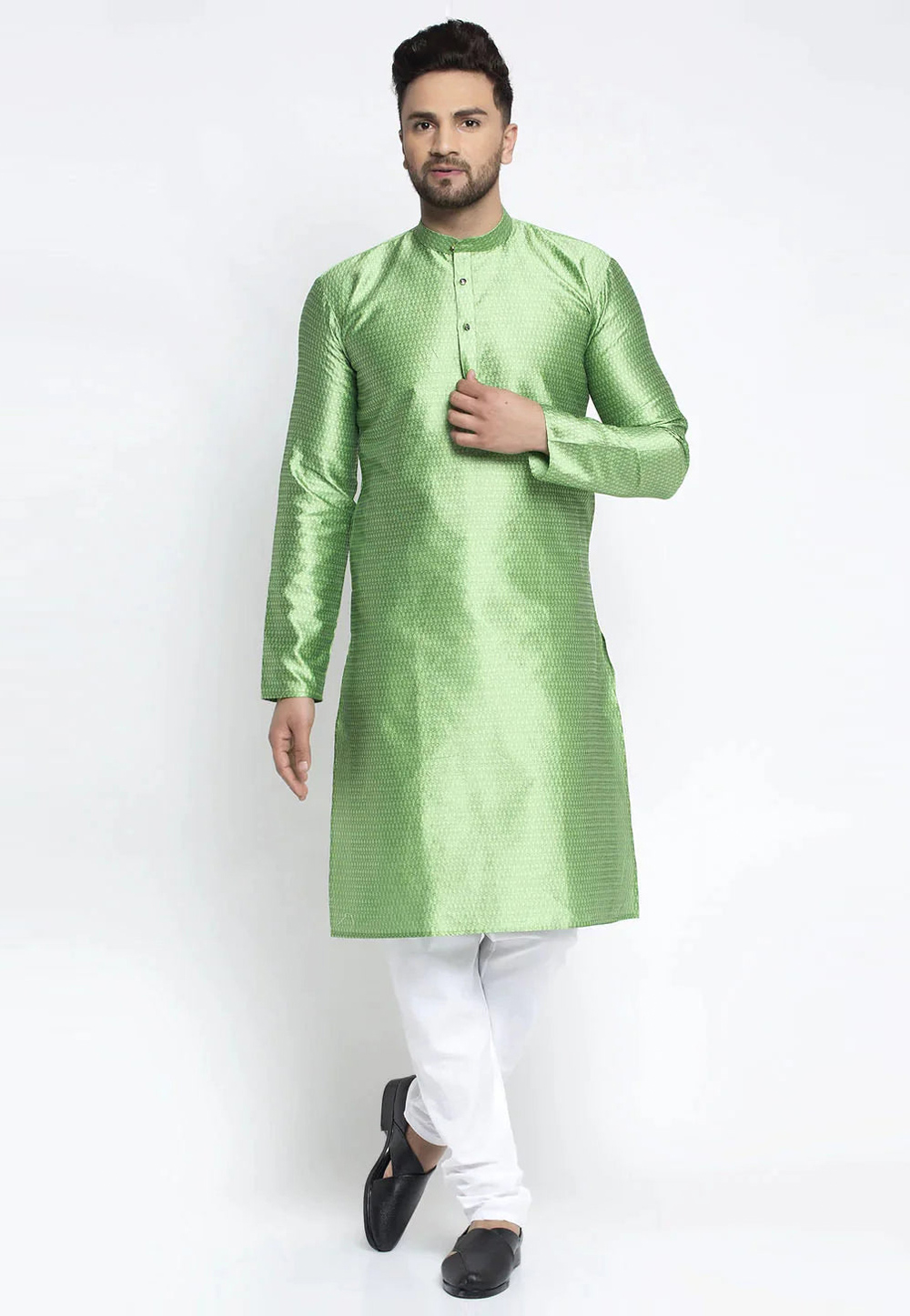 Pista Green Cotton Kurta Pajama 281614