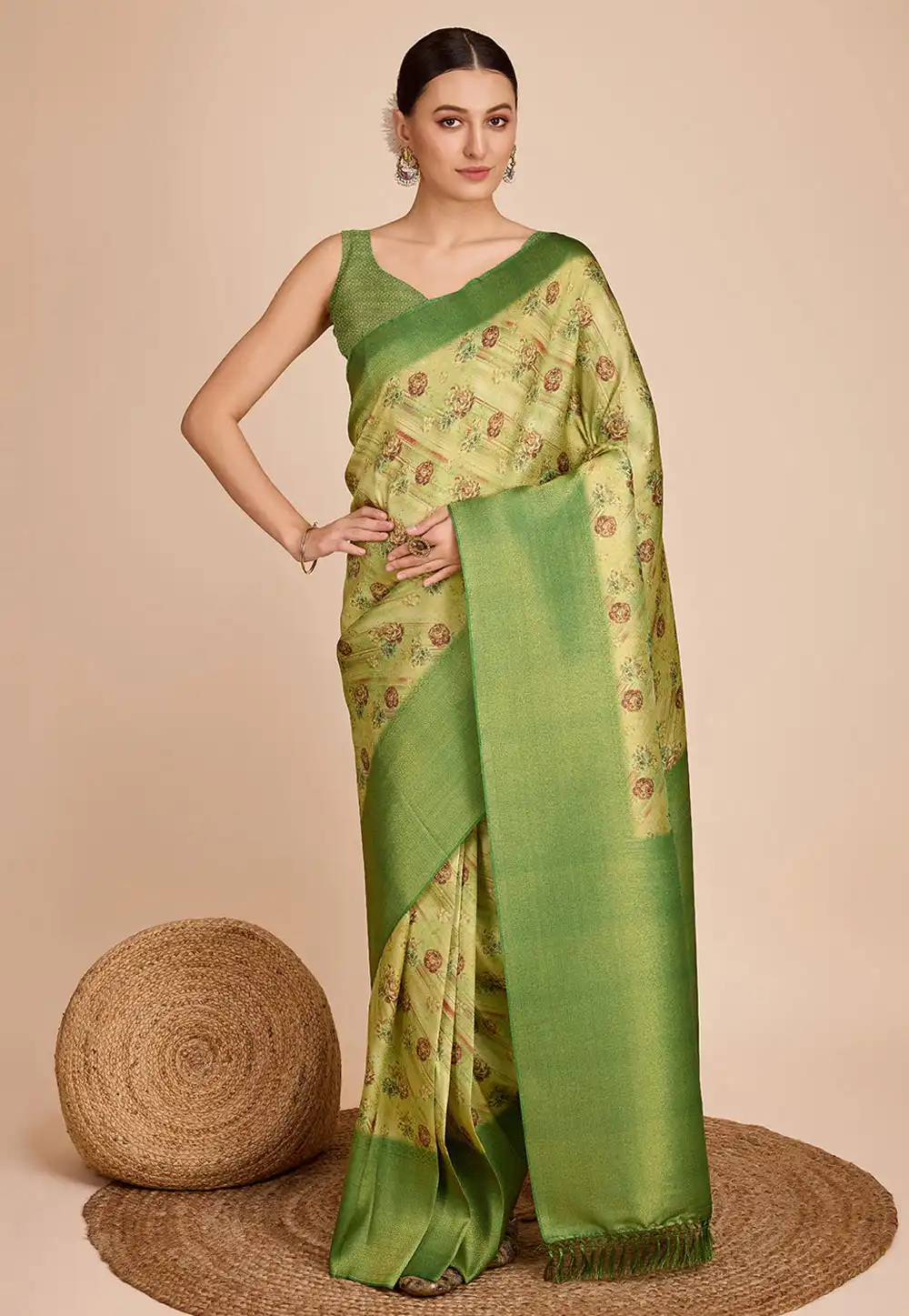 Pista Green Kanjivaram Silk Saree 289668