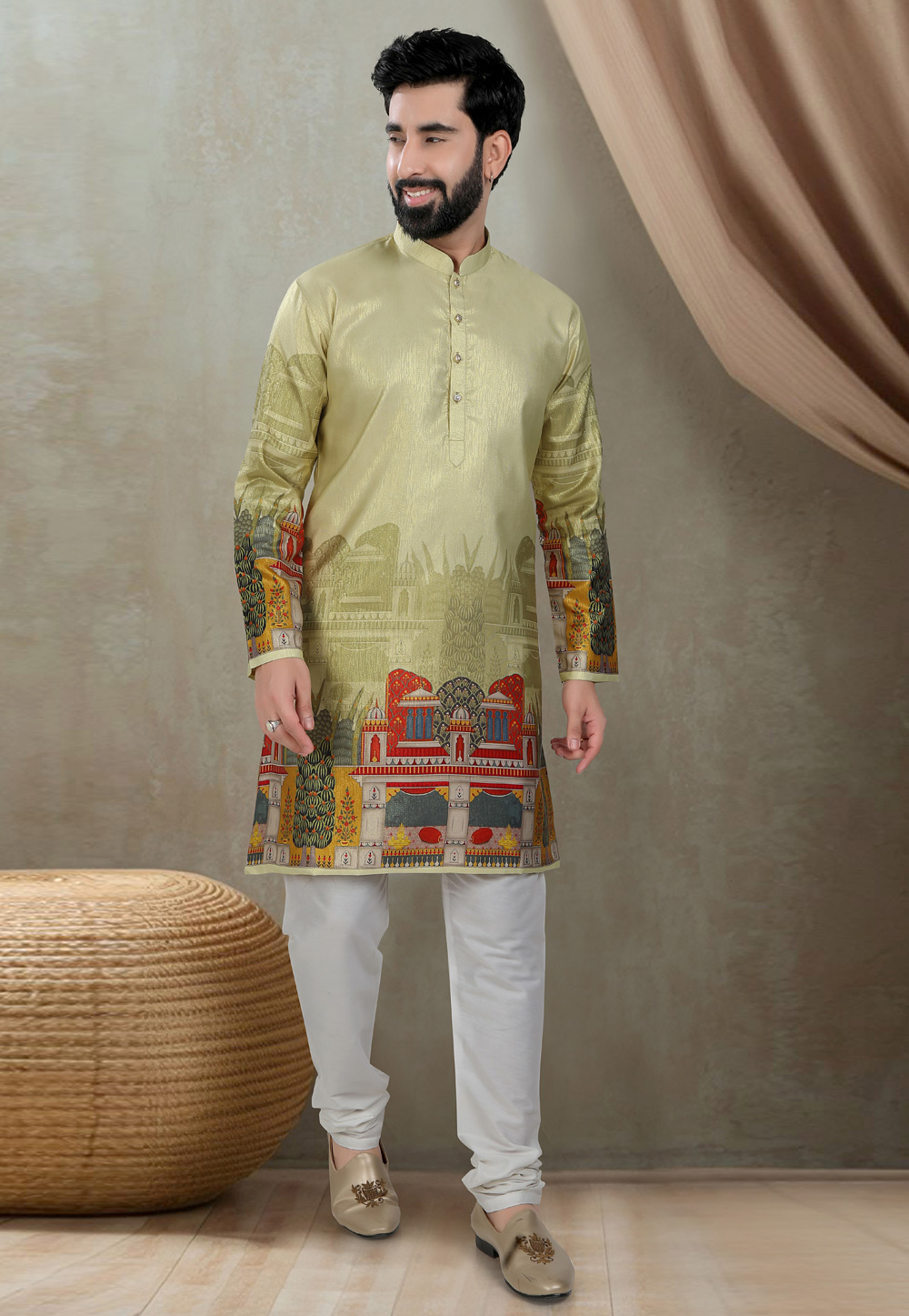 Pista Green Silk Kurta Pajama 310799