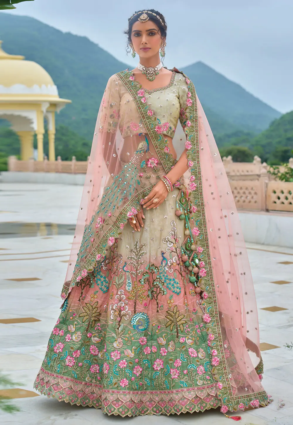 Pista Green Silk Lehenga Choli 298242