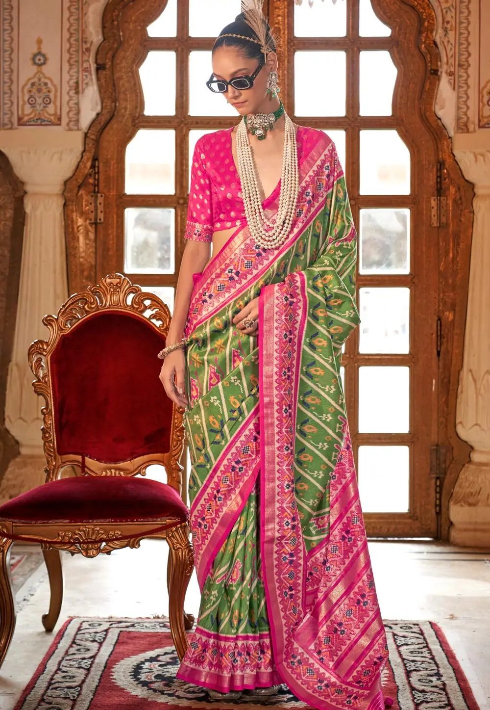 Pista Green Silk Patola Saree 295759