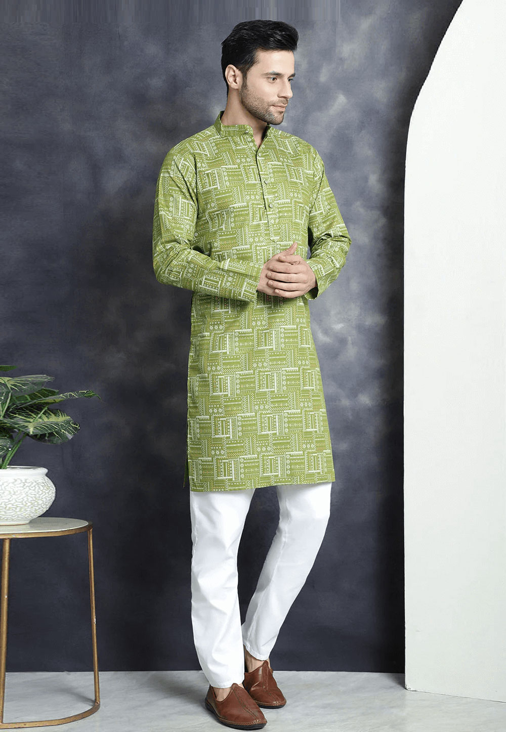 Pista Green Viscose Rayon Kurta Pajama 287738