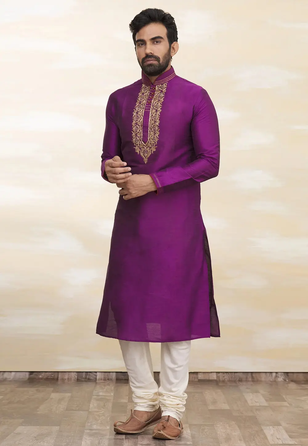 Purple Art Silk Kurta Pajama 300782