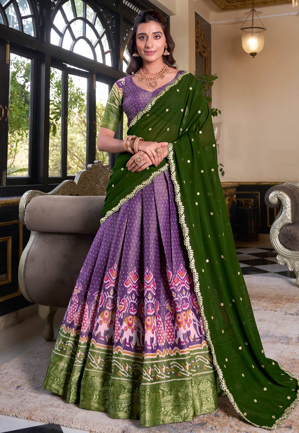 Purple Art Silk Lehenga Choli 310907