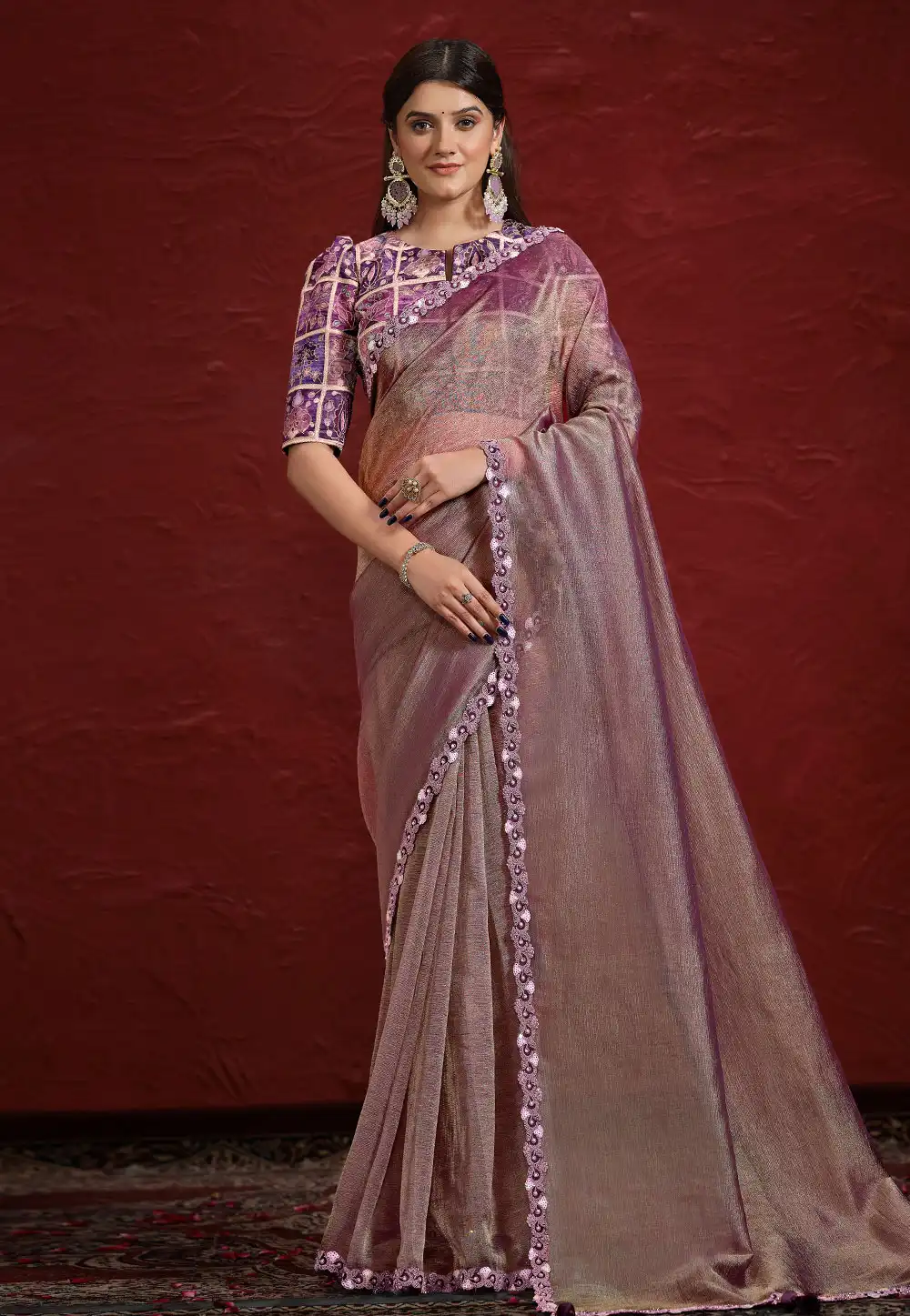 Purple Banarasi Saree 294198