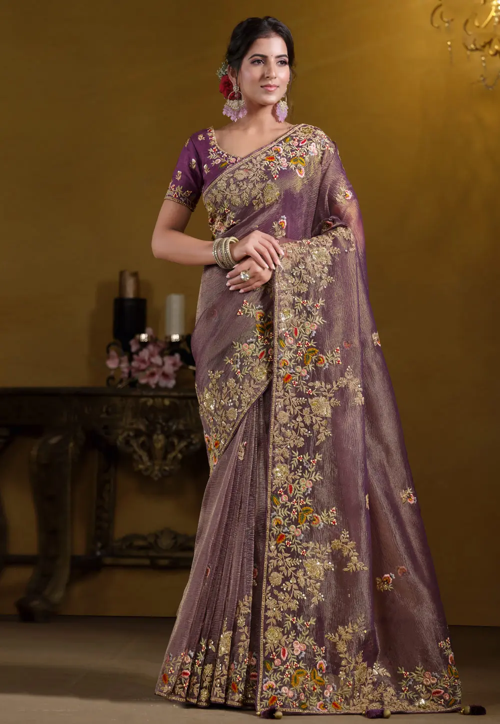 Purple Banarasi Saree 302022