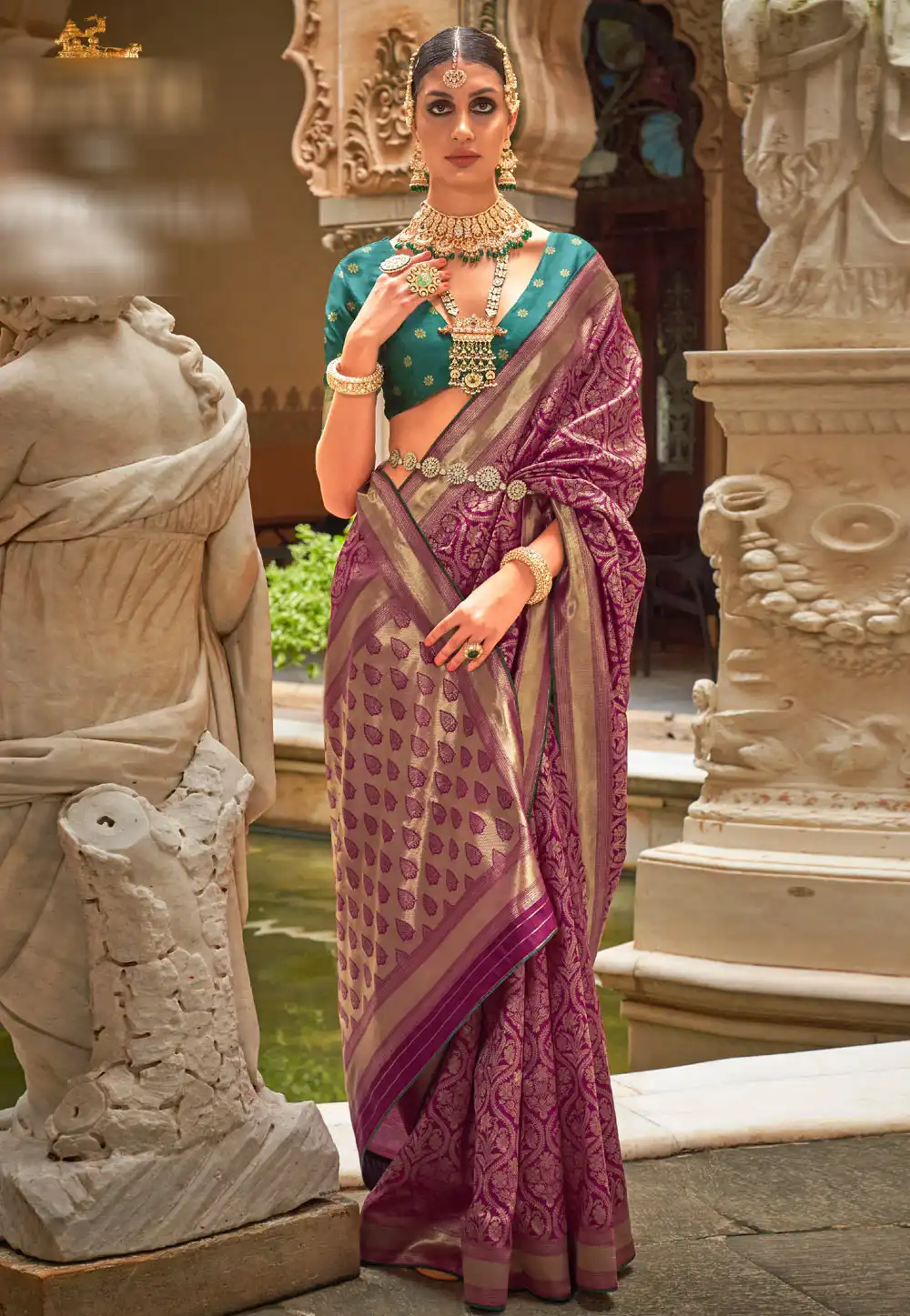 Purple Banarasi Silk Saree 291062