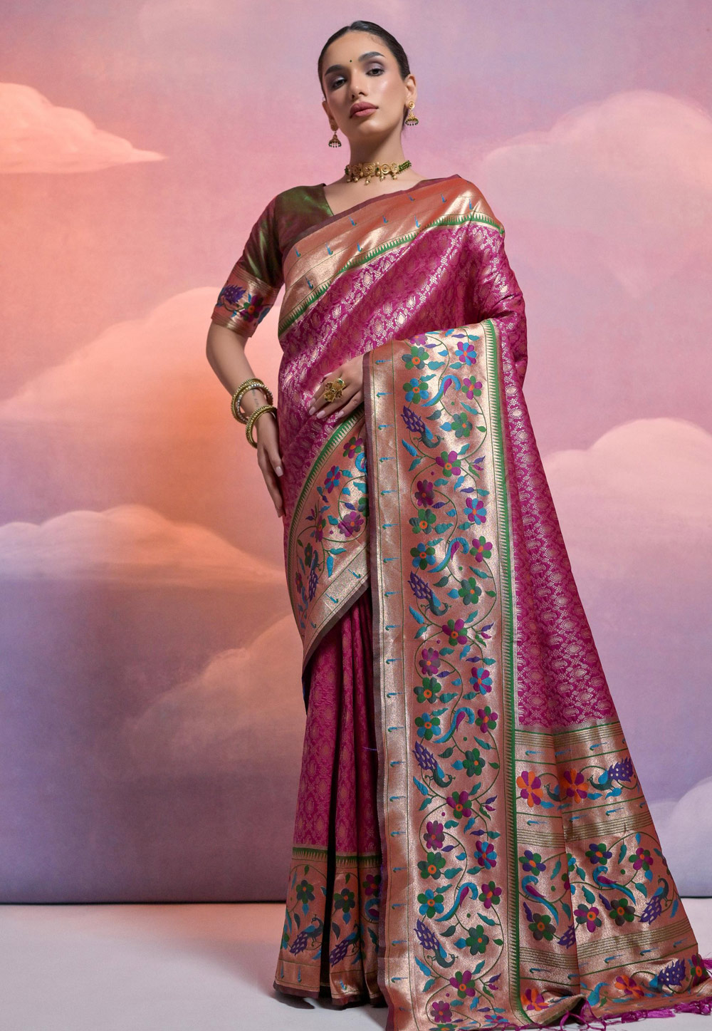 Purple Banarasi Silk Saree 281789