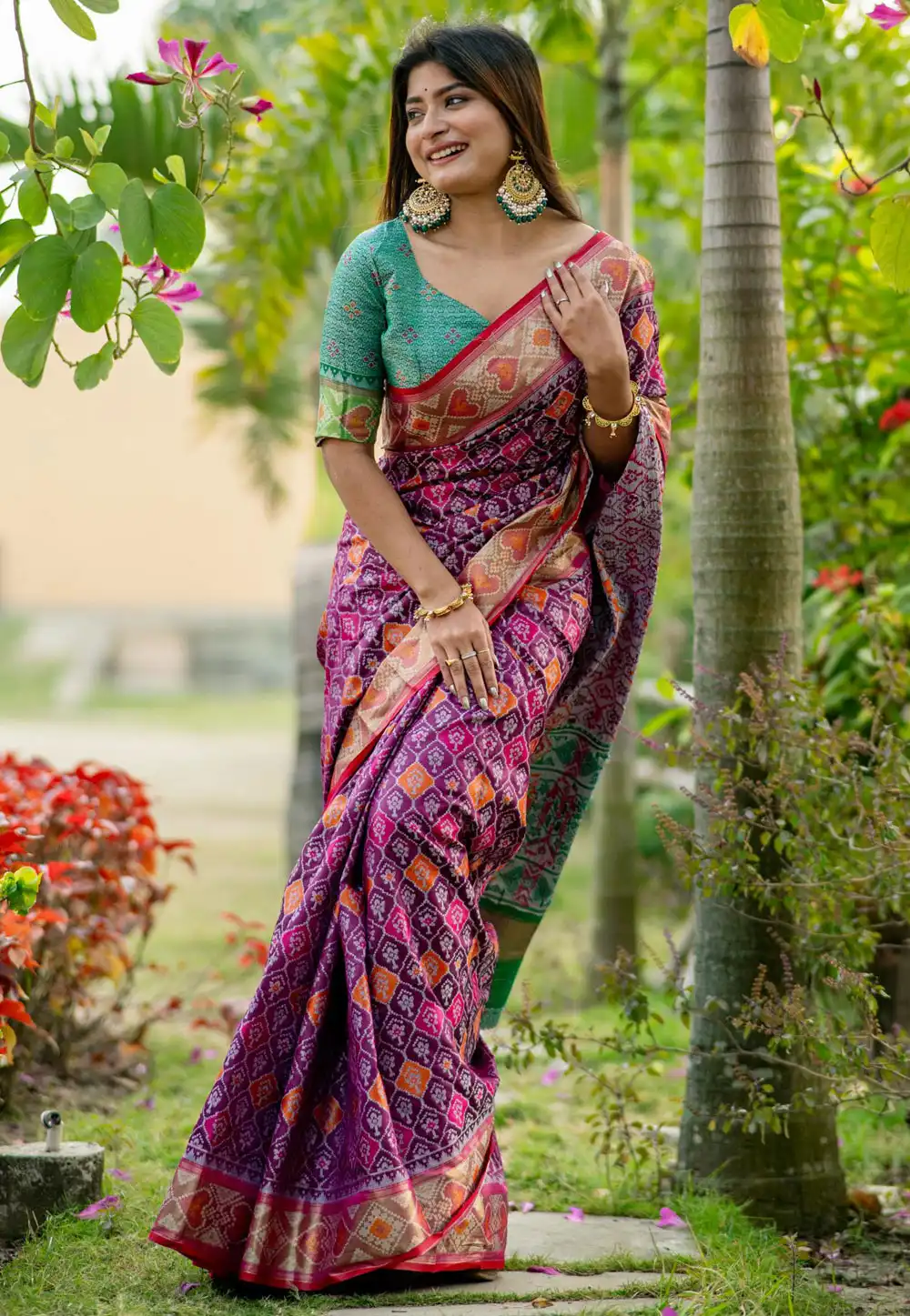 Purple Banarasi Silk Saree With Blouse 289406