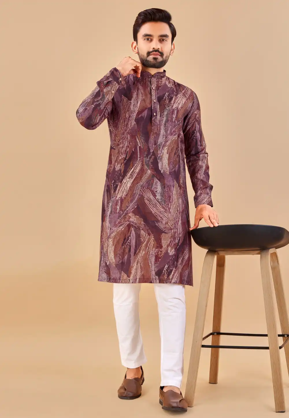 Purple Cotton Kurta Pajama 290110