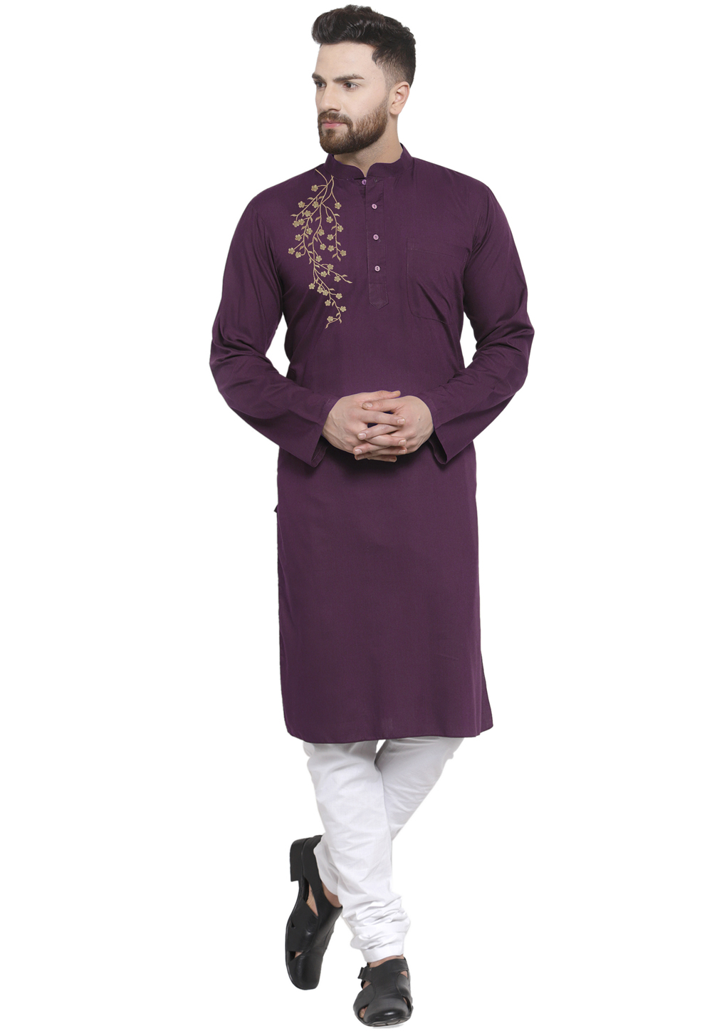 Purple Cotton Kurta Pajama 304872