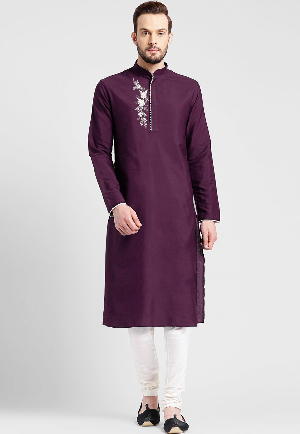 Purple Cotton Kurta Pajama 305140