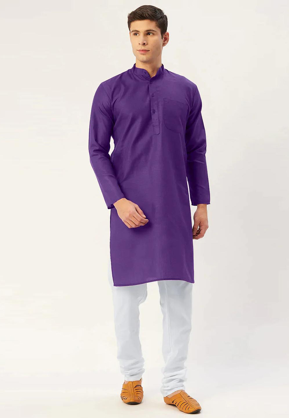 Purple Cotton Kurta Pajama 281597