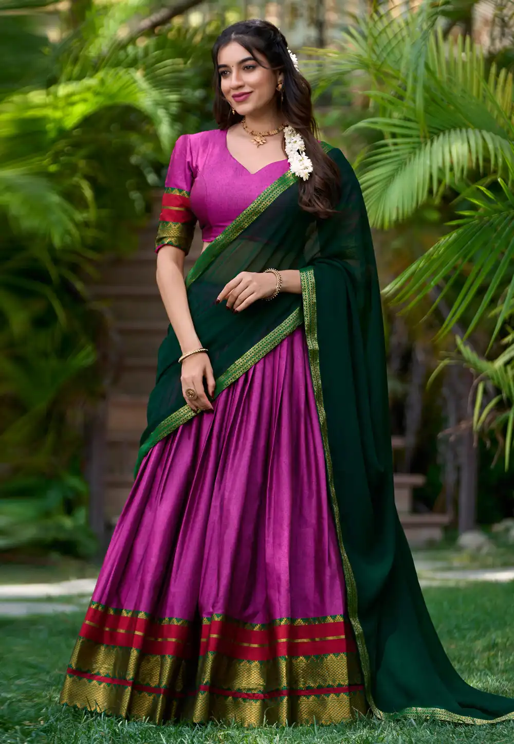 Purple Cotton Lehenga Choli 292489