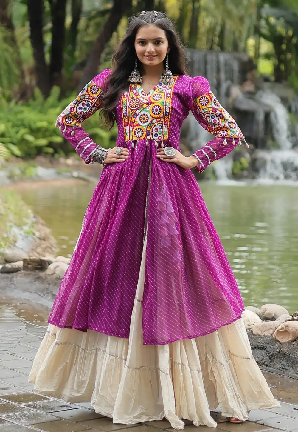 Purple Cotton Navratri Chaniya Choli 294376