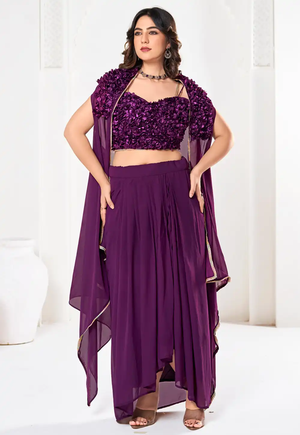 Purple Georgette Designer Lehenga 293979