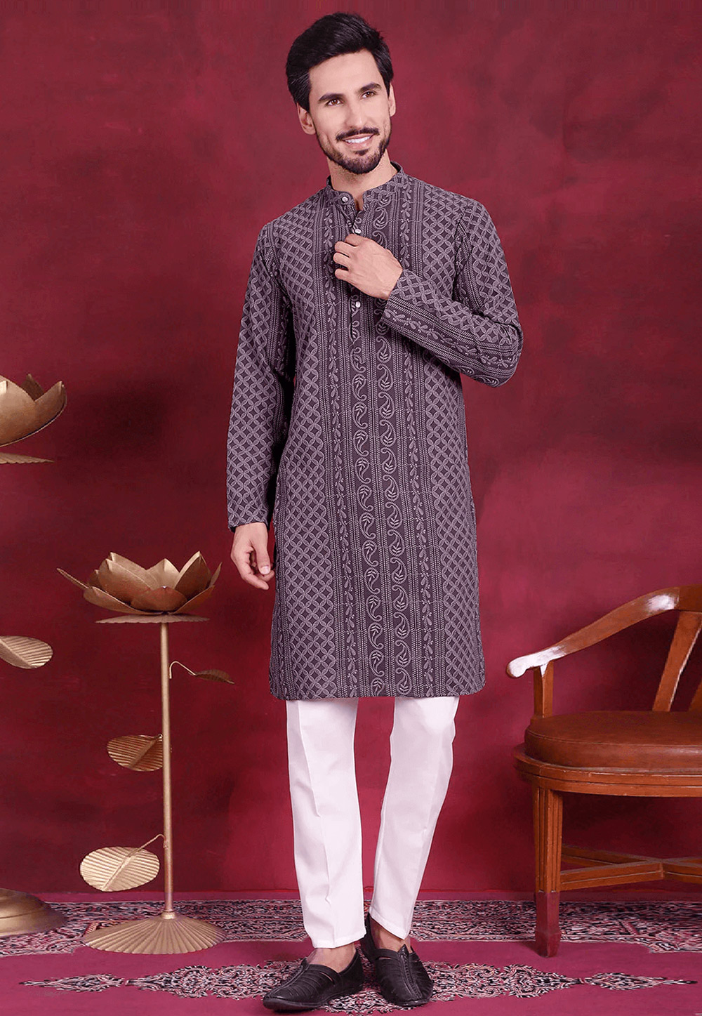 Purple Georgette Kurta Pajama 287725