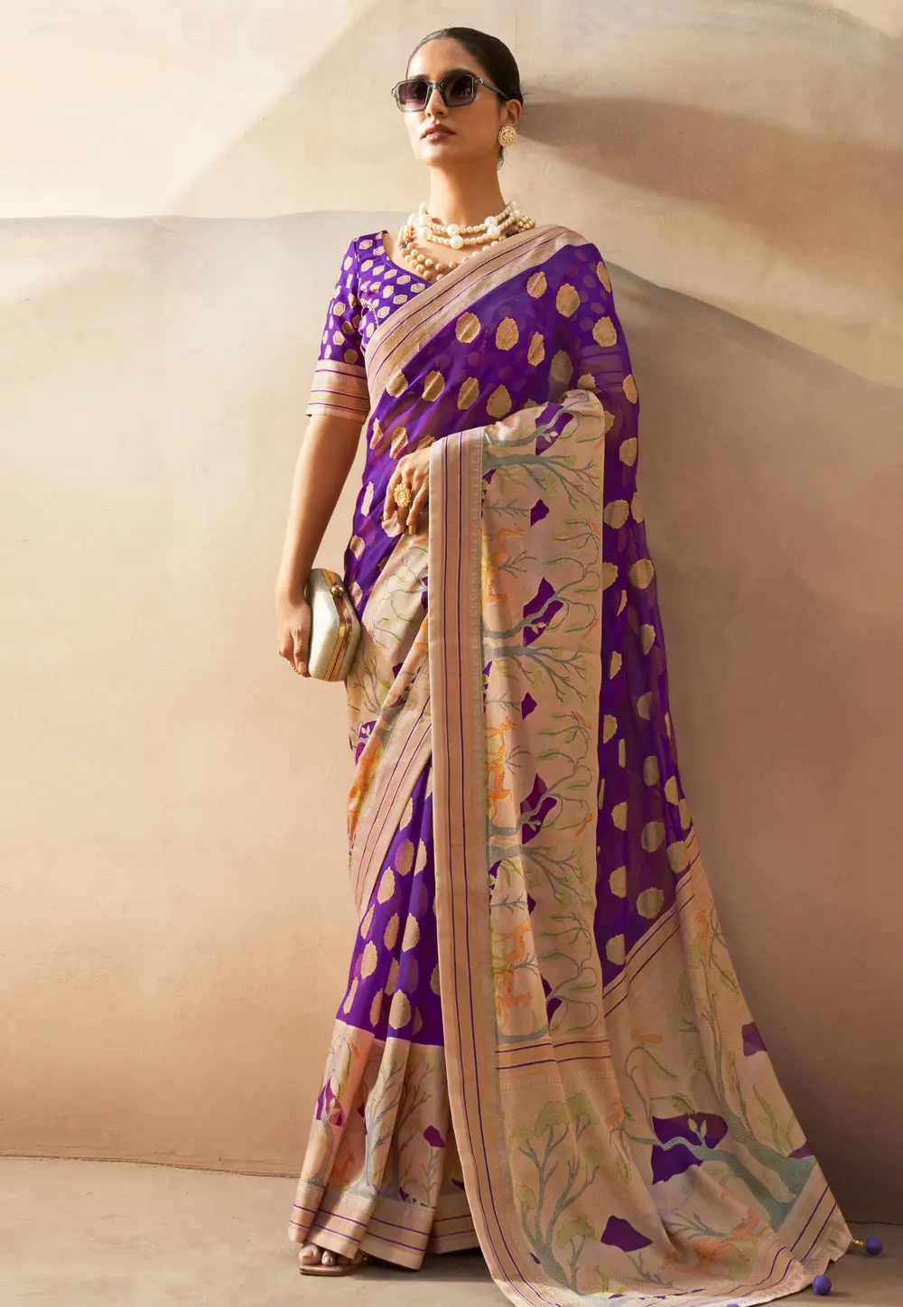 Purple Georgette Saree With Blouse 301696