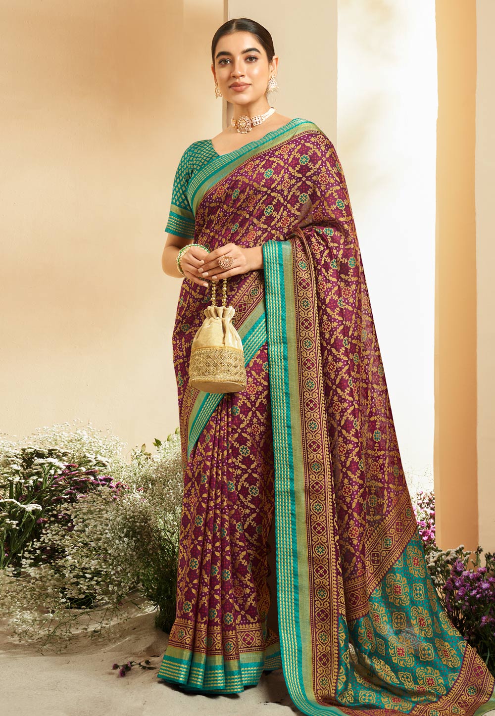 Purple Georgette Saree With Blouse 305541