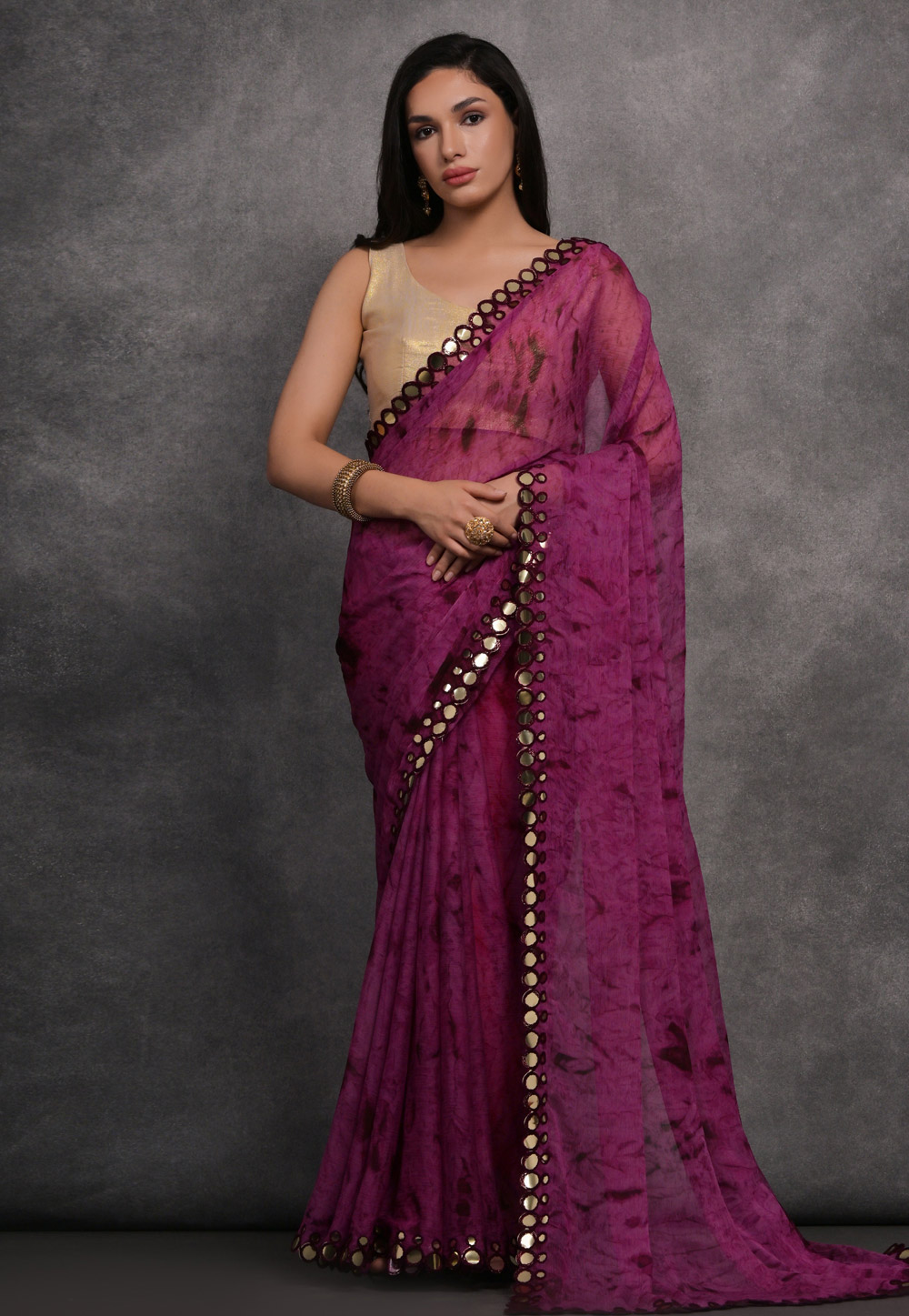Purple Georgette Saree With Blouse 286472