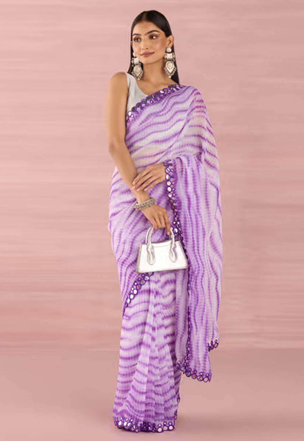Purple Georgette Saree With Blouse 286453