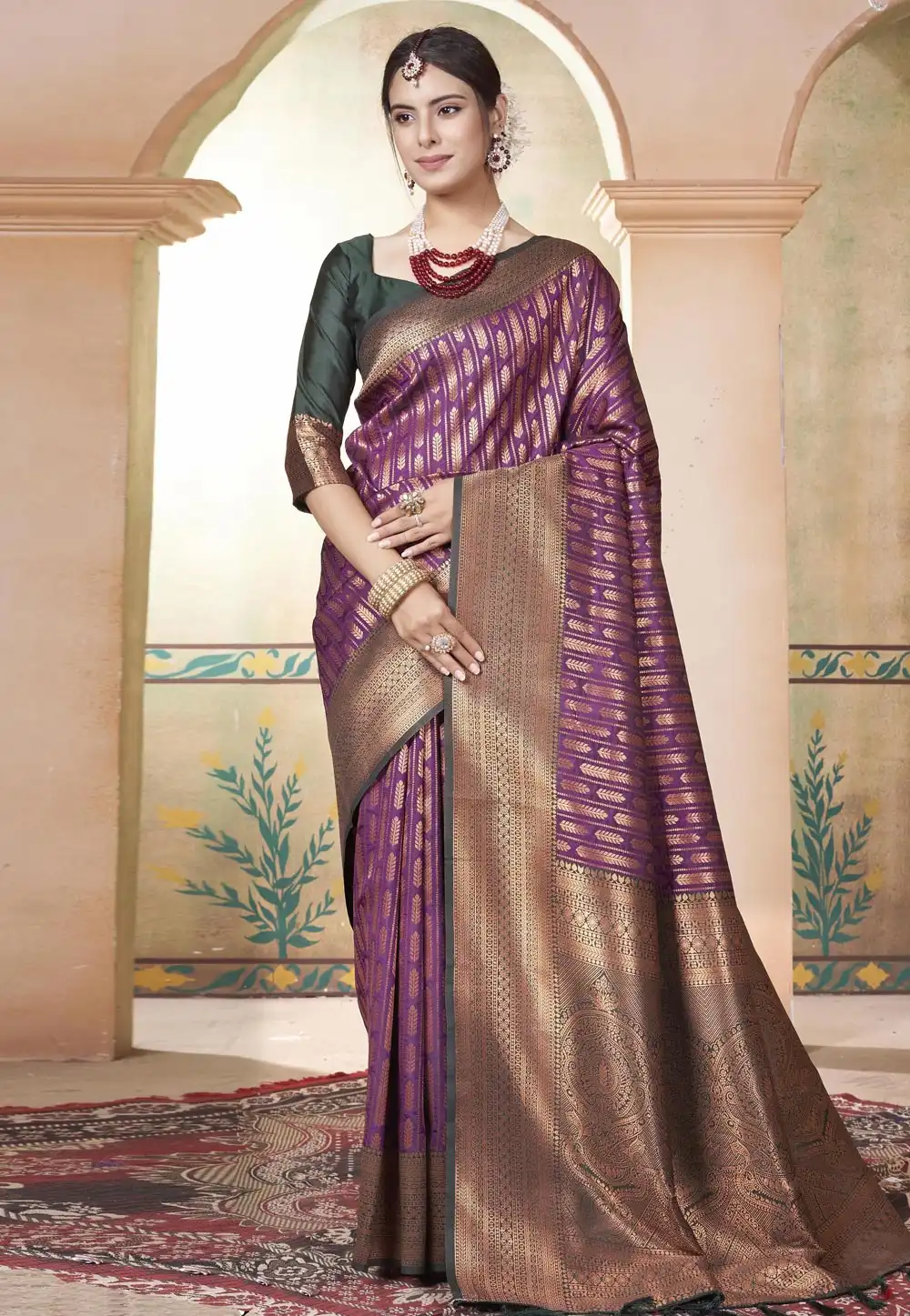 Purple Kanjivaram Silk Saree With Blouse 288182