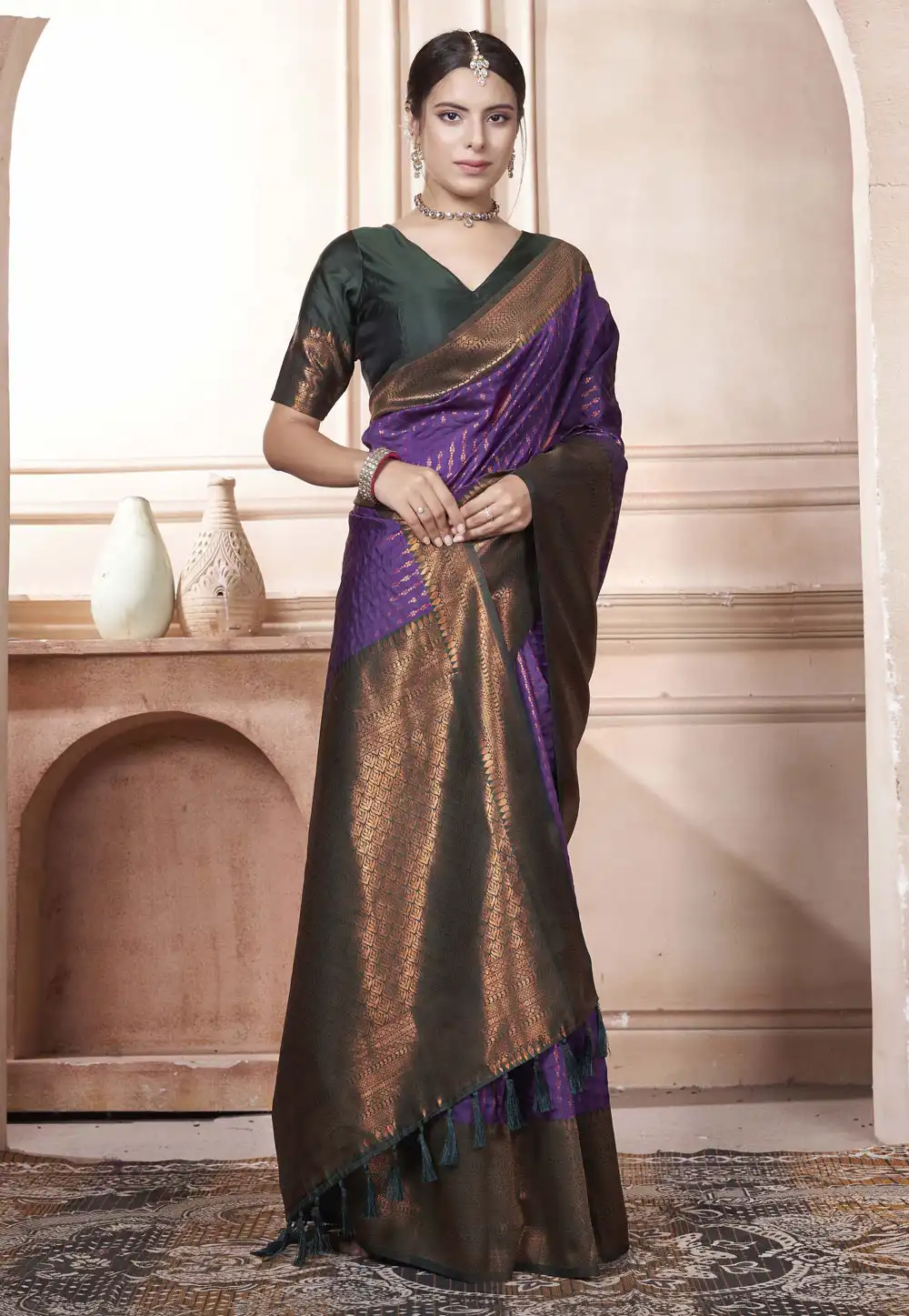 Purple Kanjivaram Silk Saree With Blouse 288202