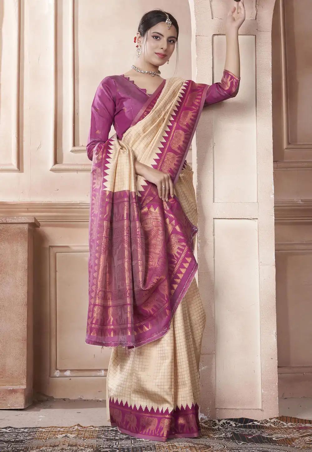 Purple Kanjivaram Silk Saree With Blouse 288237
