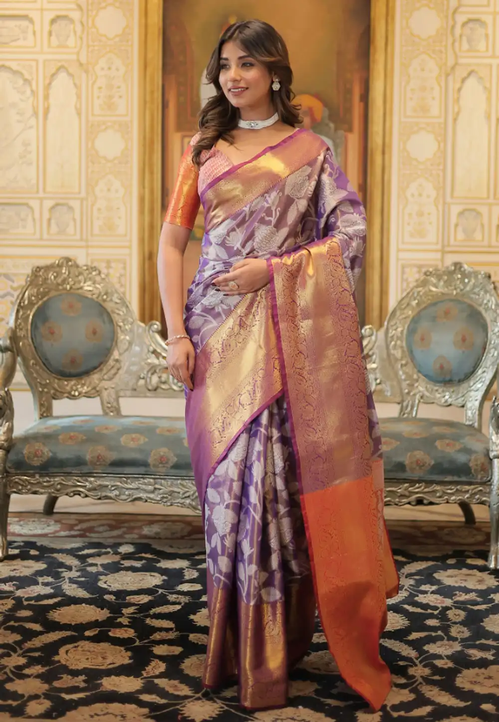 Purple Kanjivaram Silk Saree With Blouse 289980