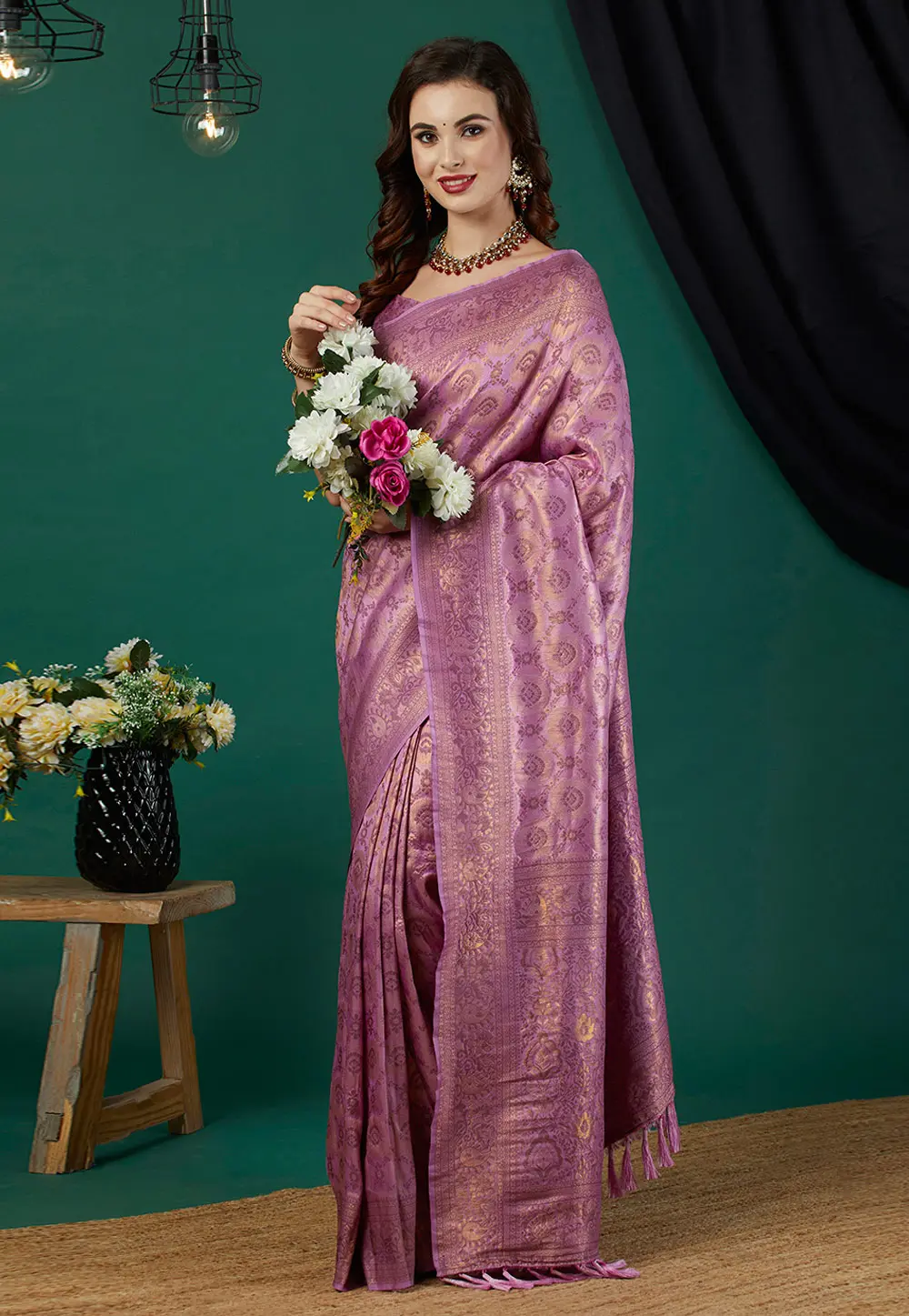 Purple Kanjivaram Silk Saree With Blouse 298473