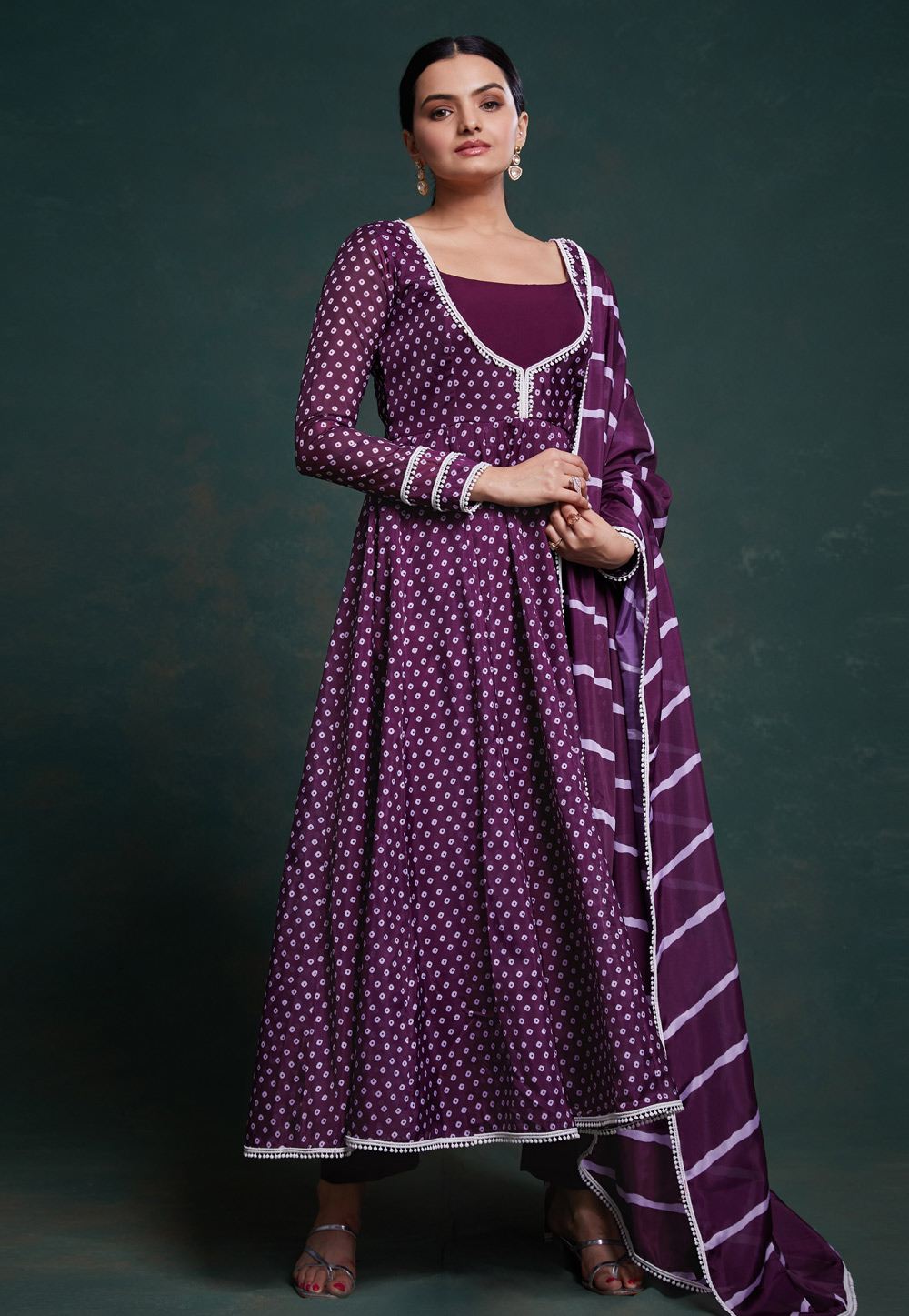 Purple Organza Readymade Pakistani Suit 287402