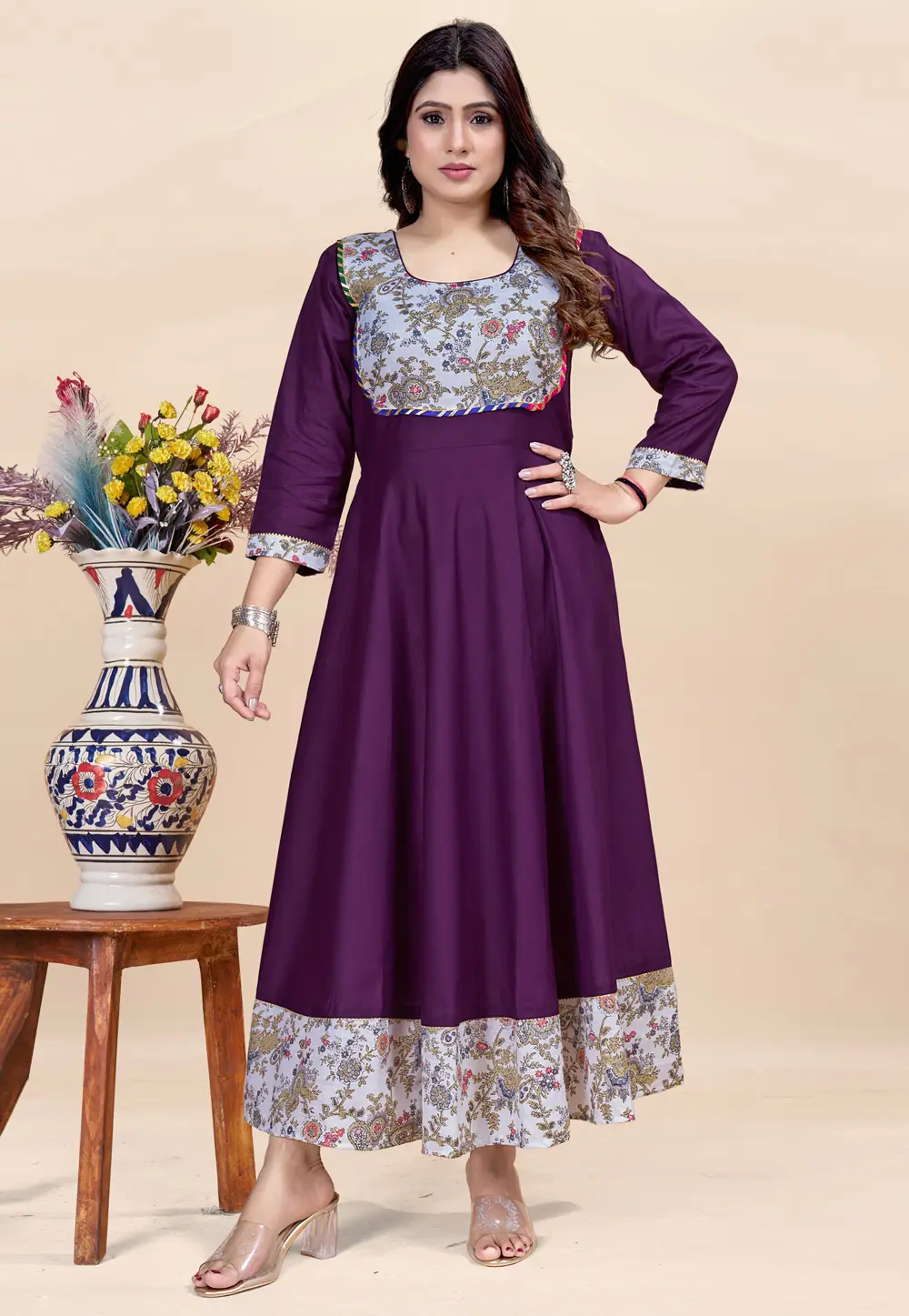 Purple Rayon Gown 300056