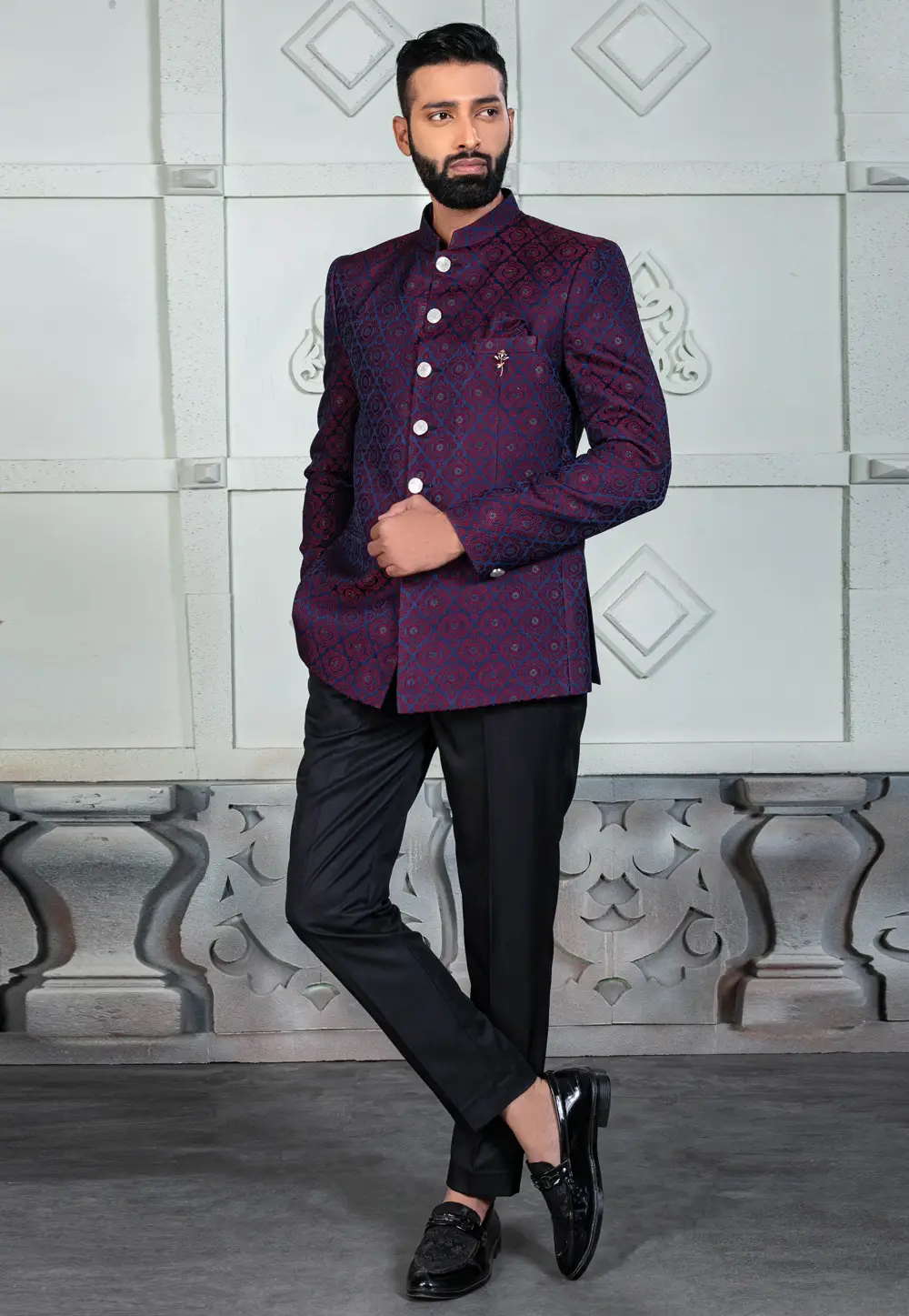 Purple Rayon Jodhpuri Suit 295510