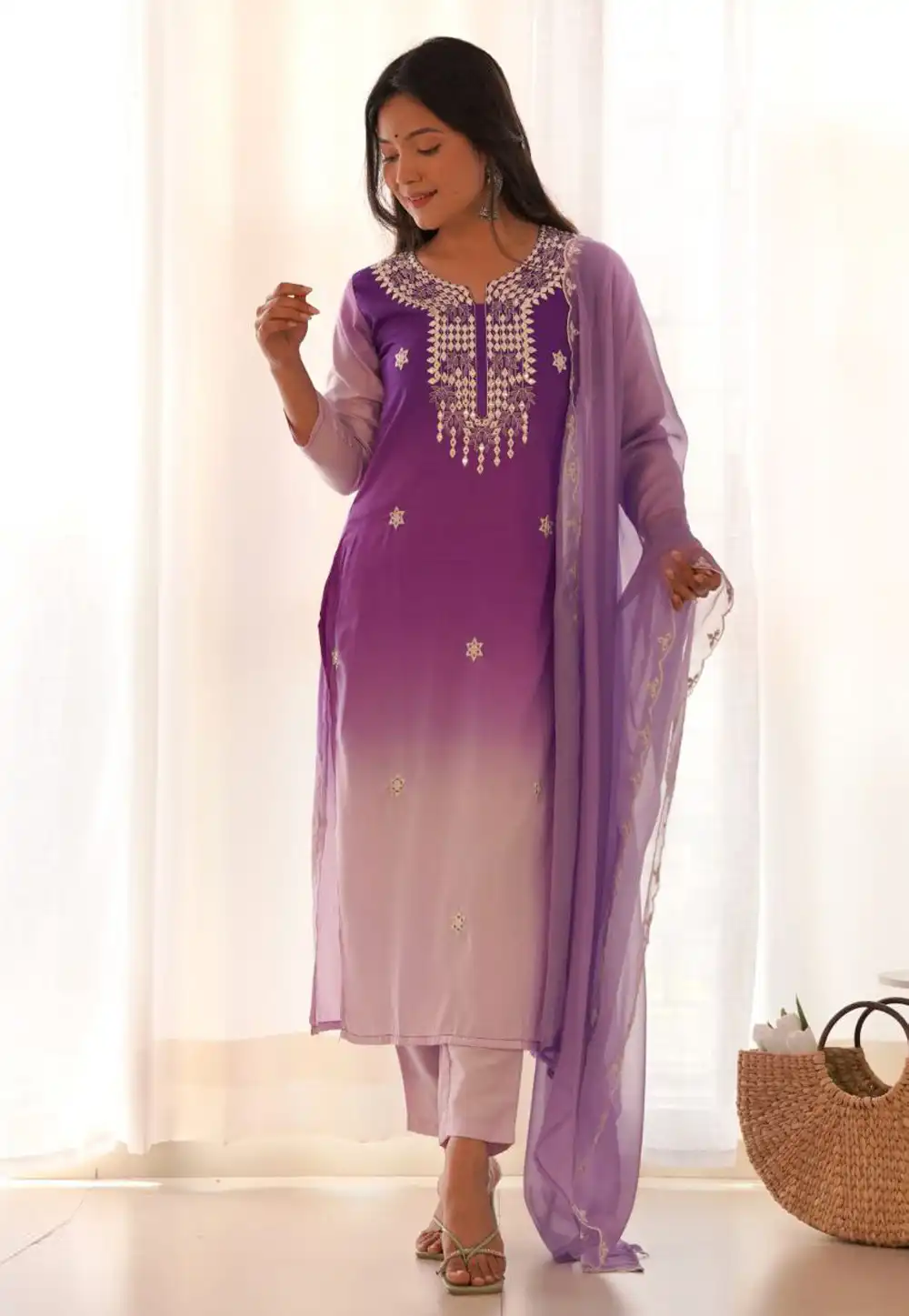 Purple Santoon Readymade Pakistani Suit 295087